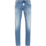 Philipp Plein - Straight Supreme - Jeans - Blauw - Stonewashed Denim