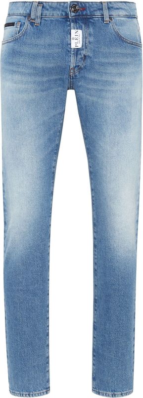 Philipp Plein - Straight Supreme - Jeans - Blauw - Stonewashed Denim