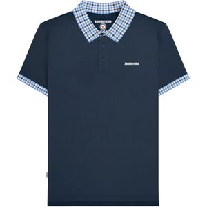 Lambretta Heren Gingham Big & Tall Polo Shirt (Marineblauw)