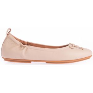 Women's Fit Flop Allegro Bow Leren Ballerina Pumps in Stone