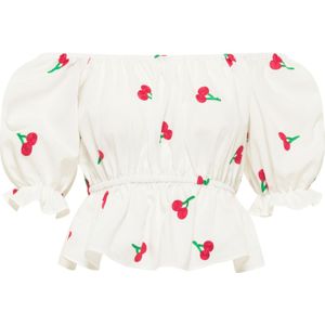 myMo - Geknoopte Blouse - Geborduurd - Cropped Design