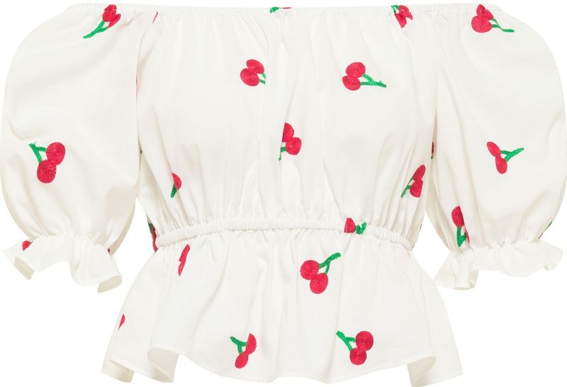 myMo - Geknoopte Blouse - Geborduurd - Cropped Design