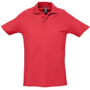 SOLS Heren Lente II Korte Mouw Zwaarlijvig Poloshirt (Rood)