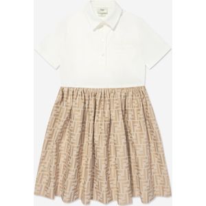 Fendi Meisjes FF Jacquard Jurk in Beige