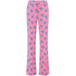 POM Amsterdam Gebloemde Wide Leg Pantalon Origami Flower Pink Roze/blauw - Maat L