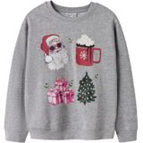 Sweatshirt - Kerst - Geborstelde Sweatstof - Lange Mouwen - Regular Fit