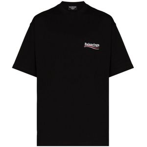 Balenciaga politieke campagne bedrukt logo zwart oversized T-shirt