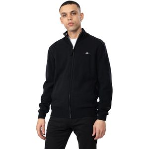 Gant Heren Lamswol Full Zip Vest (Zwart)
