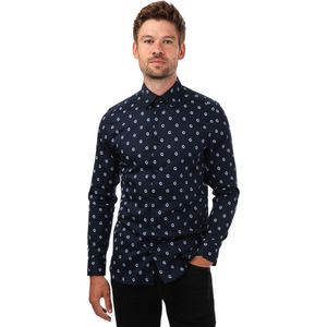 Ted Baker - Kyme - Overhemd - Marineblauw - Lange Mouwen - Bloemetjesprint