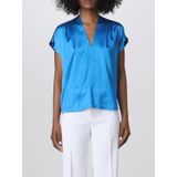 Pinko - Blouse - Blauw - Zijde - Korte Mouwen