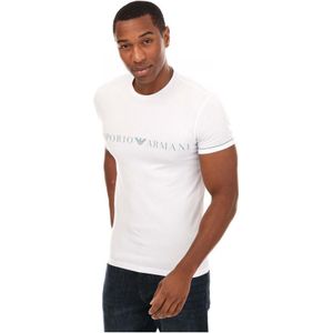Armani Herren Logo T-shirt van Bio-Baumwolle in wit