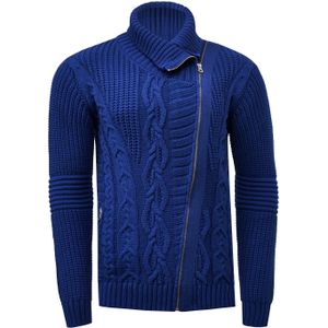 Gebreid vest met coltrui en asymmetrische rits