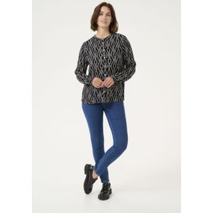 Overhemd met lang mouwen Regular fit Black/Chalk Print black white
