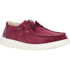 HEYDUDE Wendy Corduroy Leo Polyester Damesschoenen Bourgondië