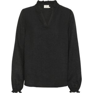 Blouse met lange mouwen Regular fit Black