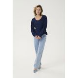 Cream Blouse 'Henva'  marine