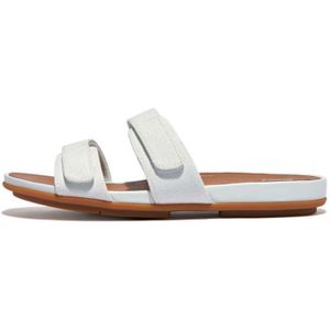 Women's Fit Flop Gracie Verstelbare Canvas Slide Sandalen in Lichtblauw