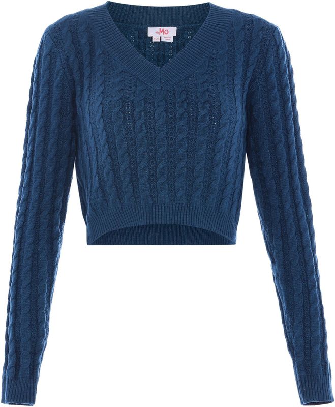 MYMO - Trui - Marine - V-hals - Lange Mouw - Slanke Pasvorm