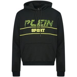 Plein Sport groen logo zwarte hoodie