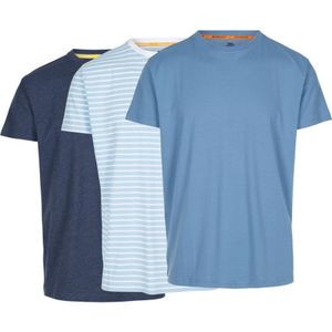 Trespass Heren Triplex Marl T-Shirts met korte mouwen (set van 3) (Hemelsblauw/Navy/Denim)