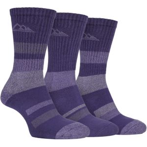 Set van 3 wandelsokken van katoen met gewatteerde zool voor dames - SBLS031PUR
