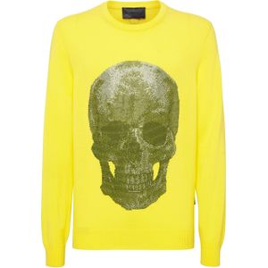 Philipp Plein - Iconic Plein - Cashmere Pullover - Geel - Ronde Hals