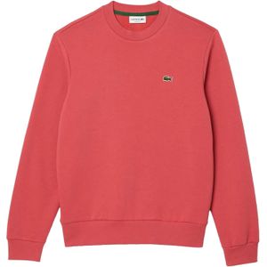 Lacoste Uniseks Fleece Sweatshirt met ronde hals voor volwassenen (Rood)