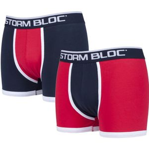 2-pack katoenen ondergoed met comfortabele elastische taille voor heren - 05 Navy / Rood