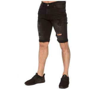 Enzo | Skinny Gescheurde Shorts Voor Heren - Maat 28 (Taille)