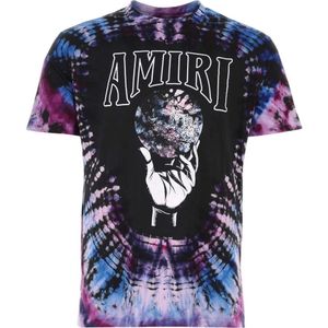 Amiri - T-shirt - Paars - Korte Mouwen - SS-logo Tie-Dye