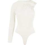 Rivus - Shirt Body - Lichtbeige - Jersey - Aansluitende Pasvorm - Lange Mouw