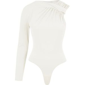 Rivus - Shirt Body - Lichtbeige - Jersey - Aansluitende Pasvorm - Lange Mouw