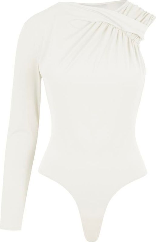 Rivus - Shirt Body - Lichtbeige - Jersey - Aansluitende Pasvorm - Lange Mouw