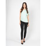 Patrizia Pepe - Blouse - Blauw - One-Shoulder - Asymmetrisch Design