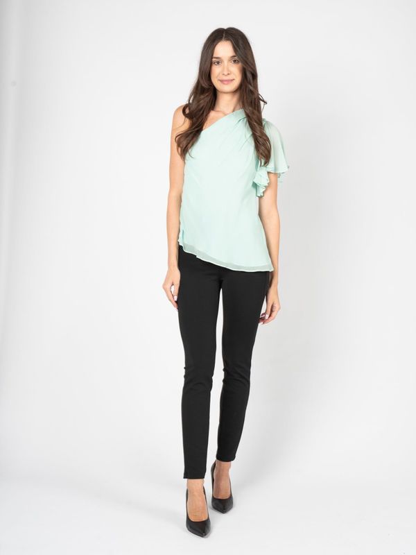 Patrizia Pepe - Blouse - Blauw - One-Shoulder - Asymmetrisch Design