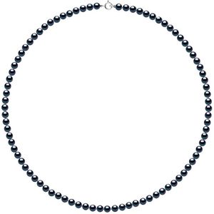 Rank ketting kralen zoetwater 4-5mm Ronde Zwart Wit Goud 18 Karaat