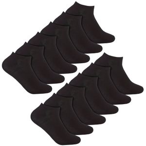 12 Paar Multiverpakking Dames BamboeTrainer Sokken | Ademende lichtgewicht gedempte laag uitgesneden sokken - Zwart