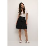 Cream - Alma - A-lijnrok - Zwart - Katoen - Knielengte