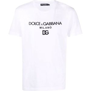 Dolce & Gabbana Katoenen T-shirt met DG-borduursel en patch wit