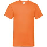 Fruit Of The Loom Heren Valuegewicht V-hals, T-shirt met korte mouwen. (Oranje) Maat S - EK-WK-Olympische Spelen
