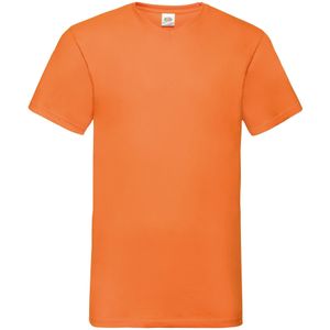 Fruit Of The Loom - Valuegewicht V-hals - T-shirt - Oranje - Korte Mouwen