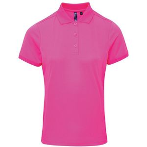 Premier Dames/dames Coolchecker Korte Mouw Pique Polo T-Shirt (Neonroze) - Maat M