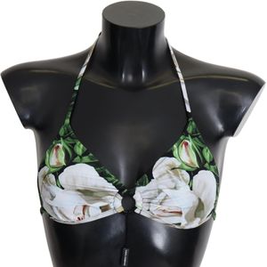 Dolce & Gabbana Vrouwen Multicolor Bloemenprint Halter Zwemkleding Bikini Top