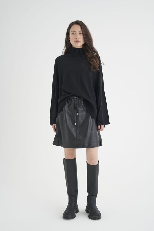 InWear - Zwarte Pullover Trui met Rolhals - Dames - Wol