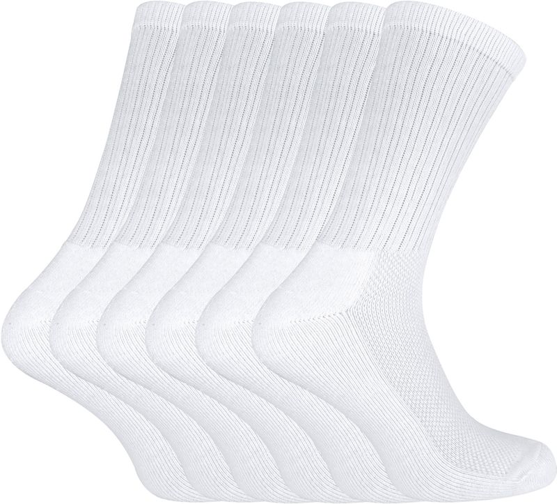 Sock Snob - Sportsokken - Wit - 6 Paar - Bamboe/Biologisch Katoen
