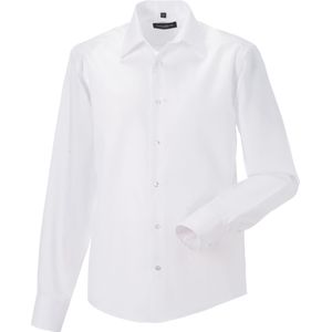Russell Collectie Heren Lange Mouwen Ultiem Niet-Ijzershirt op maat gemaakt (Wit)
