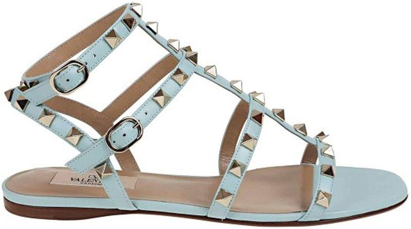 Valentino Garavani - Rockstud Flats - Sandalen - Blauw - Leer