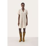 Part Two - Jurk - Beige - Korte Mouwen - V-hals - Linnen