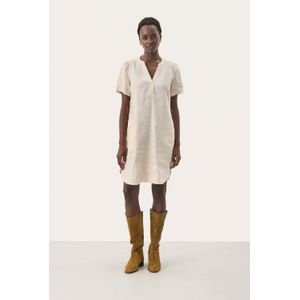 Part Two - Jurk - Beige - Korte Mouwen - V-hals - Linnen