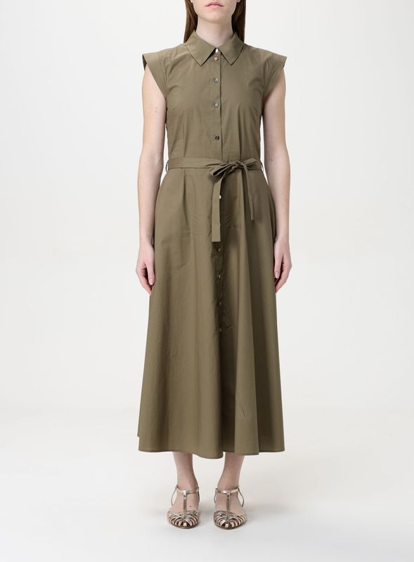 Liu Jo - Dames Overhemdjurk - Groen - Katoen - Metalen Detail